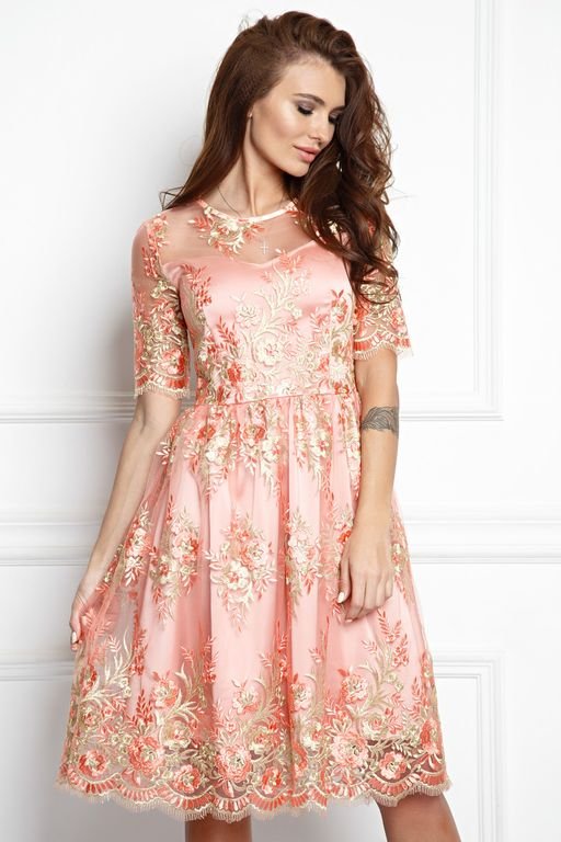 Платье Изольда цвет нежно-розовый (П-140-6) - 1