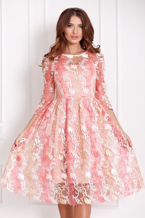 Платье Изольда цвет розовый (П-140-3) - 1