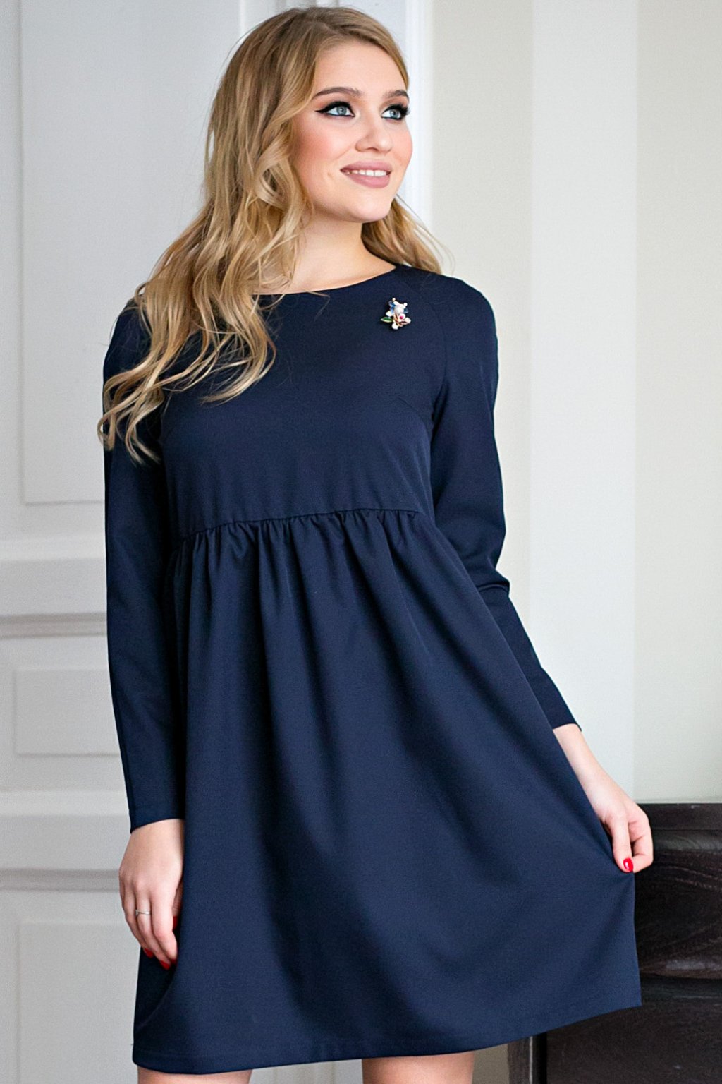 Платье Берта цвет темно-синий (П-144-3) - 1