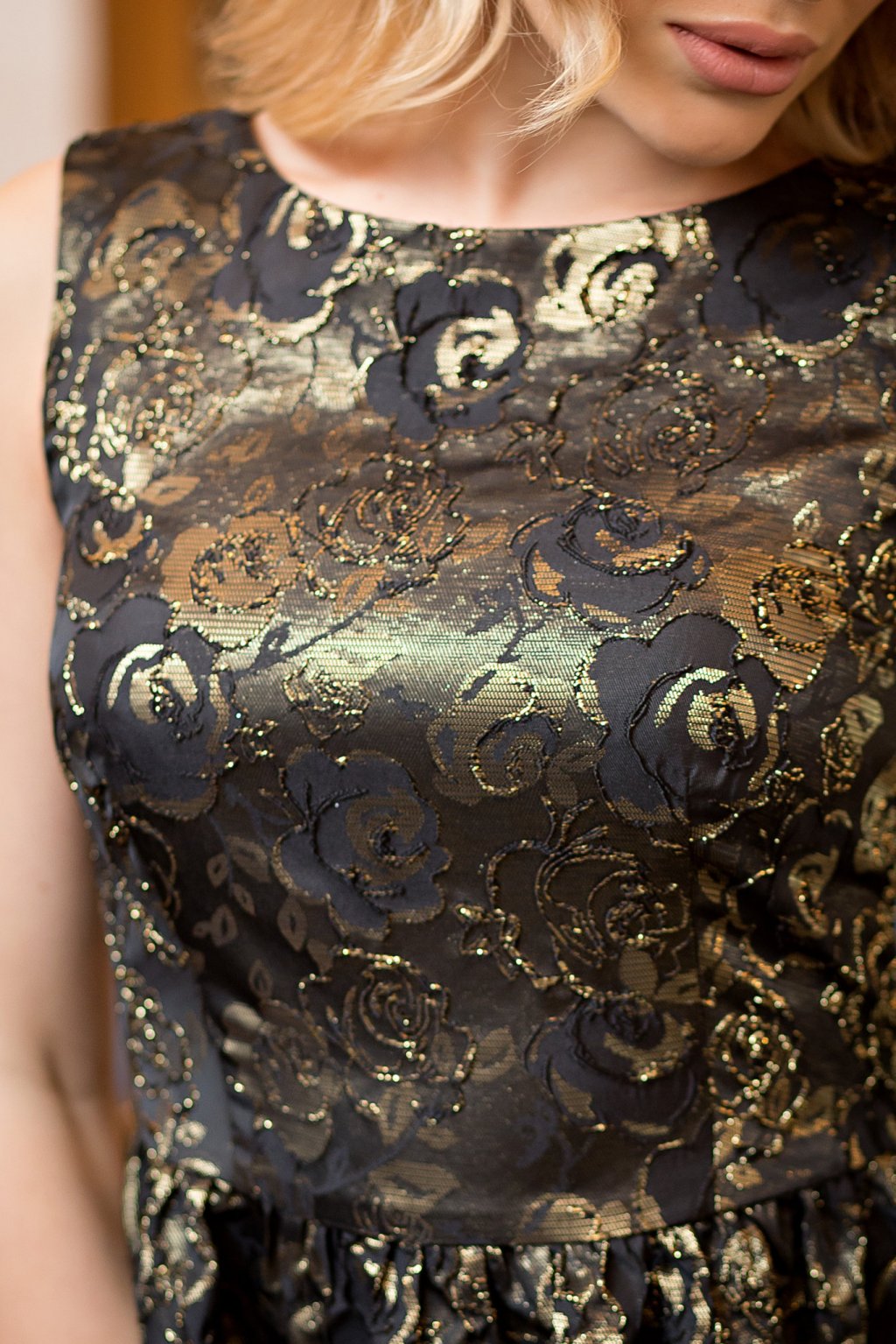 Платье Эвелина парча золото (П-118-6) - 4