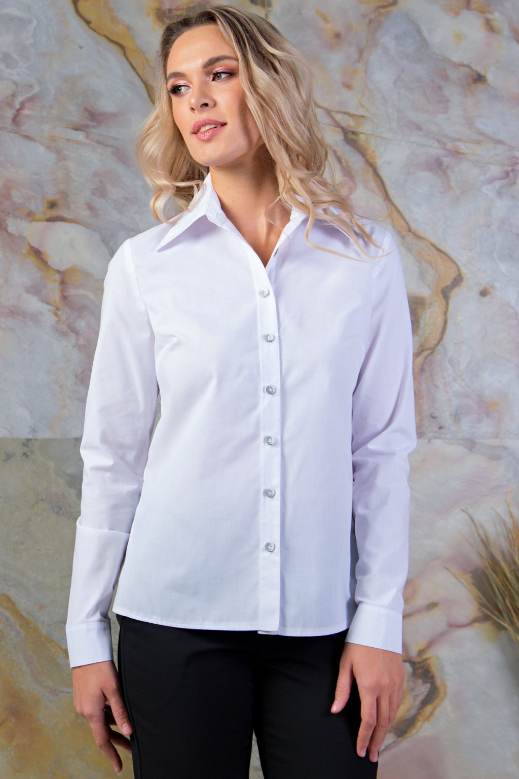 Блуза из хлопка белая (Б-34-8) - 4