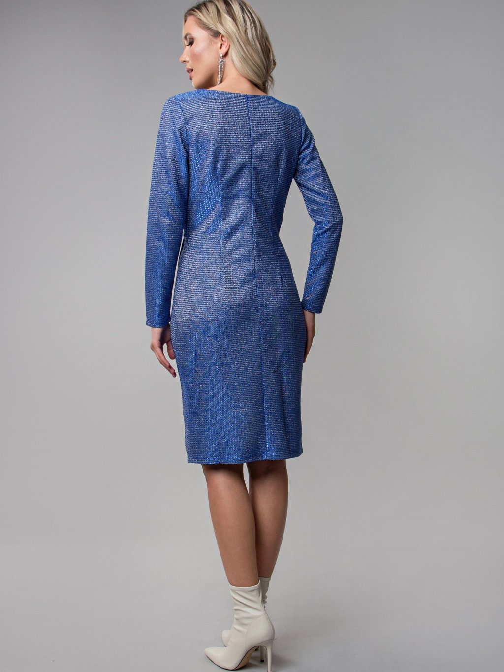 Платье Жаклин люрекс серо-голубой (П-170-4) - 6