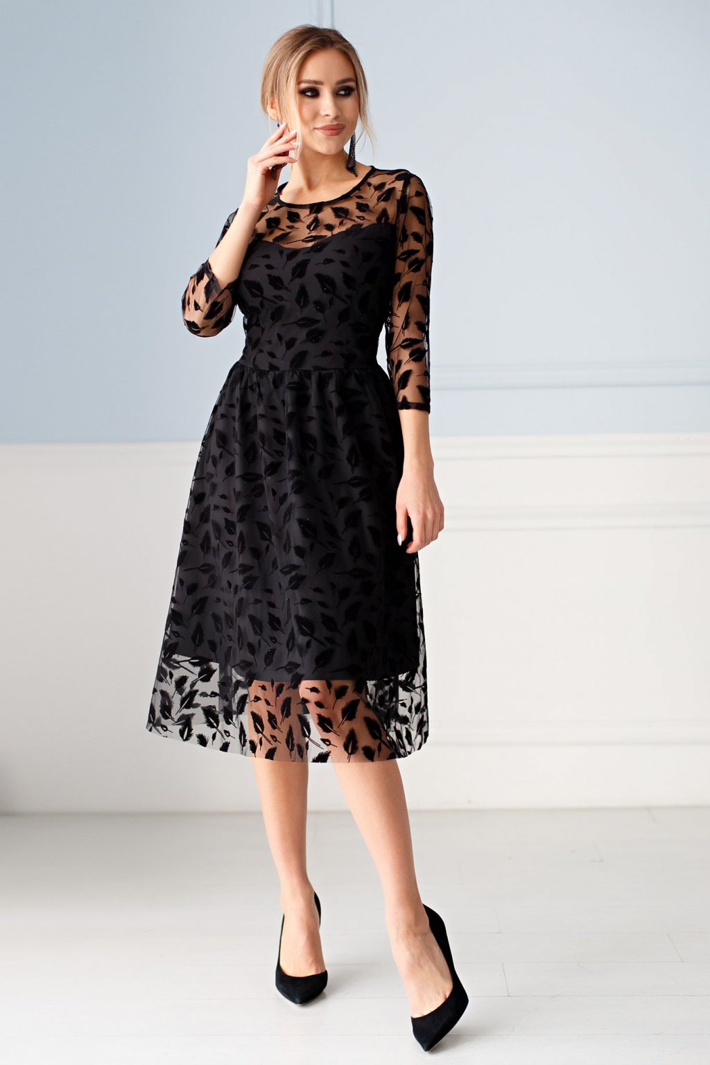 Платье Изольда черные перышки (П-140-14) - 6
