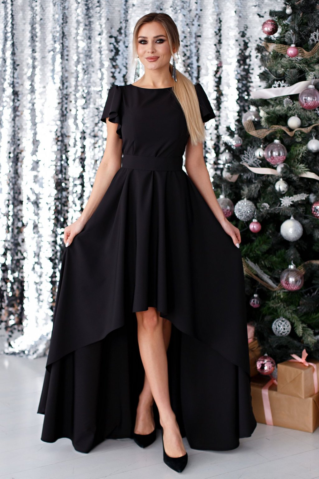 Платье Асимметрия цвет черный  (П-50-4) - 2