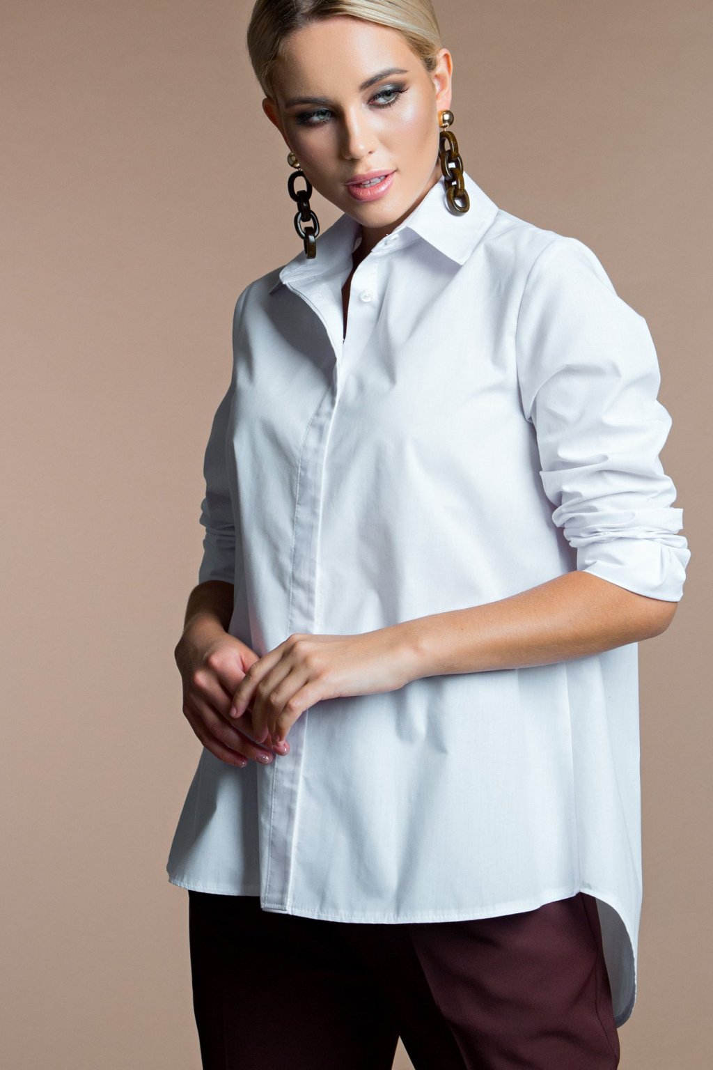 Блуза А-силуэта из хлопка (Б-118-1) - 1