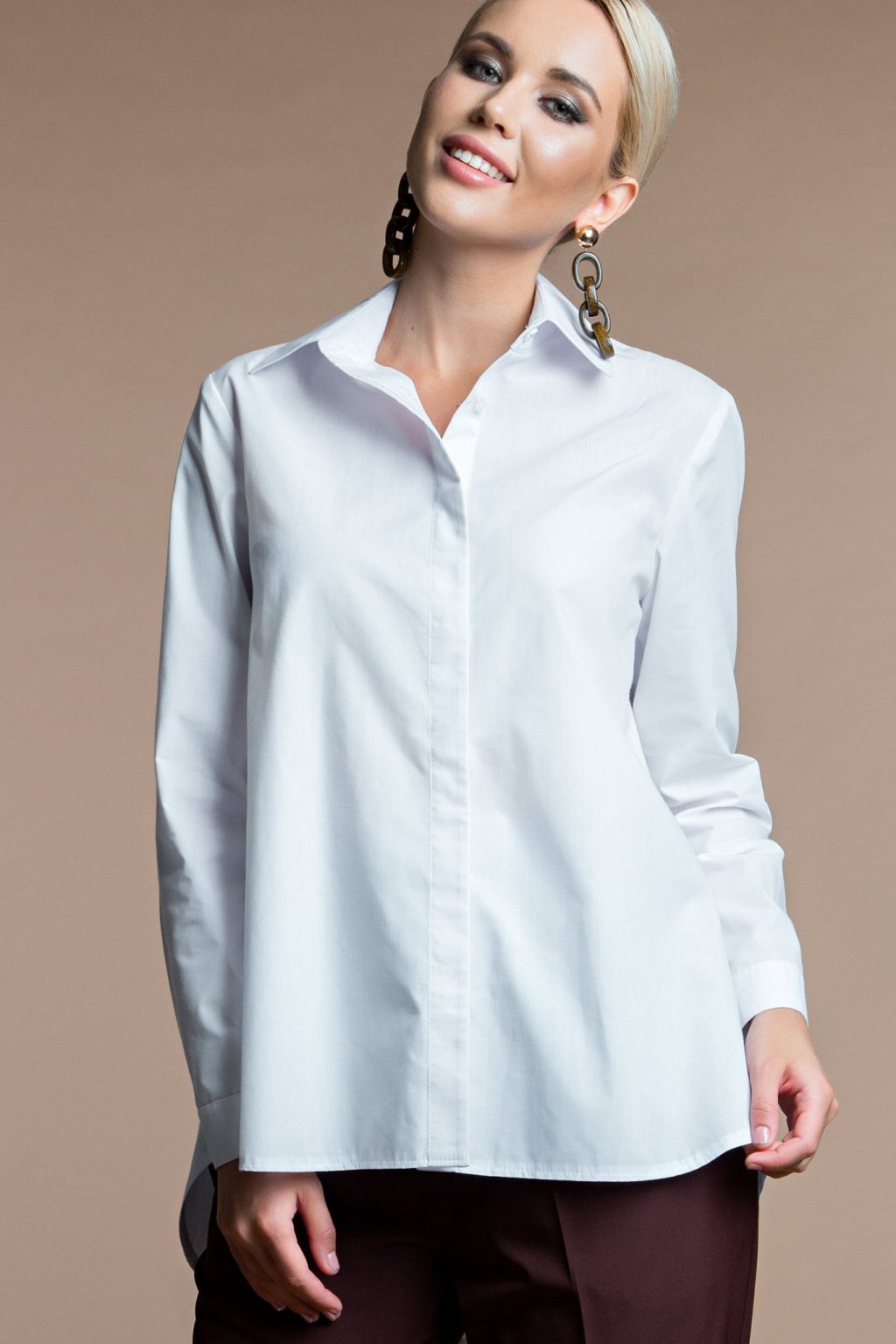 Блуза А-силуэта из хлопка (Б-118-1) - 5