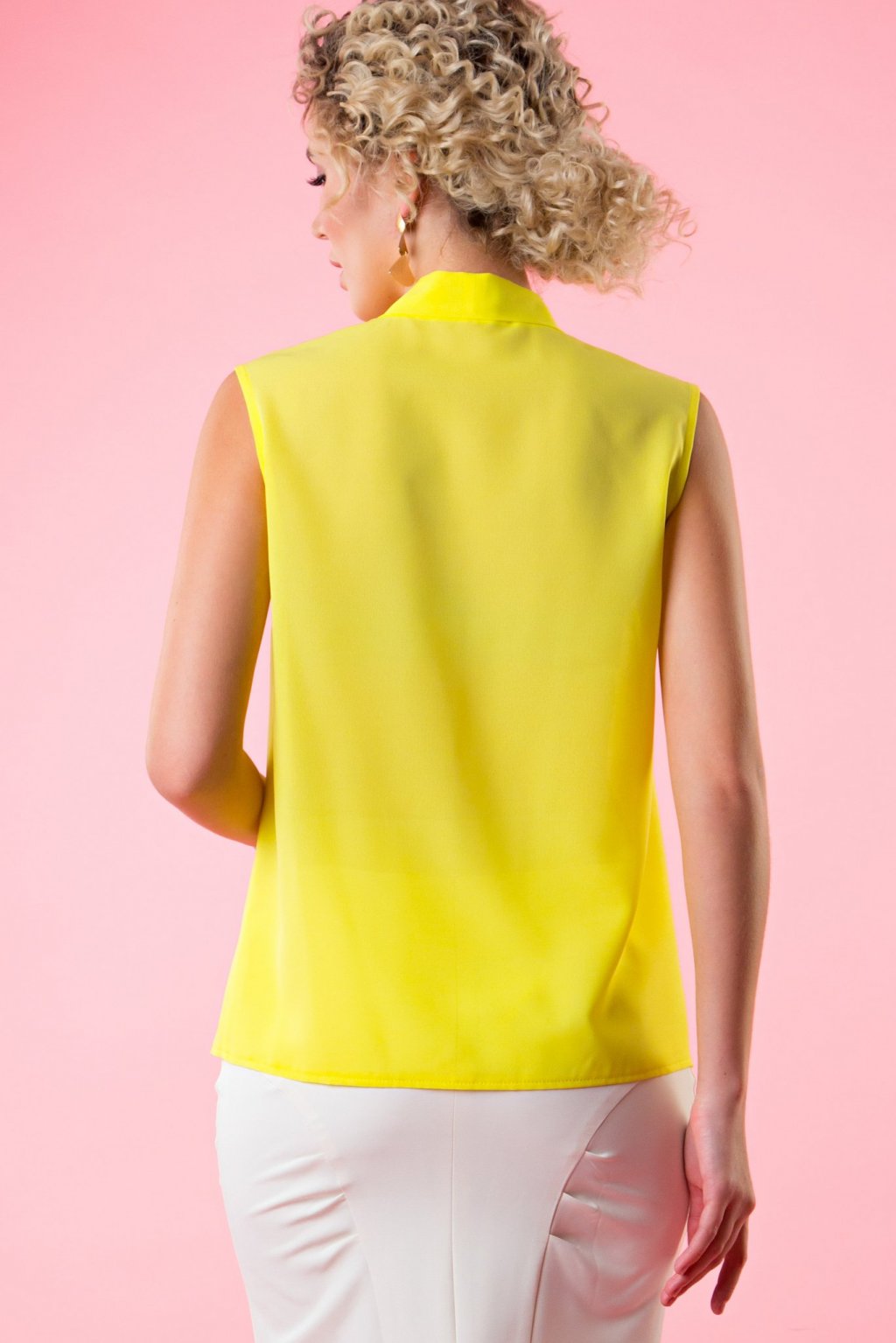 Блуза без рукавов цвет желтый (Б-69-3) - 7