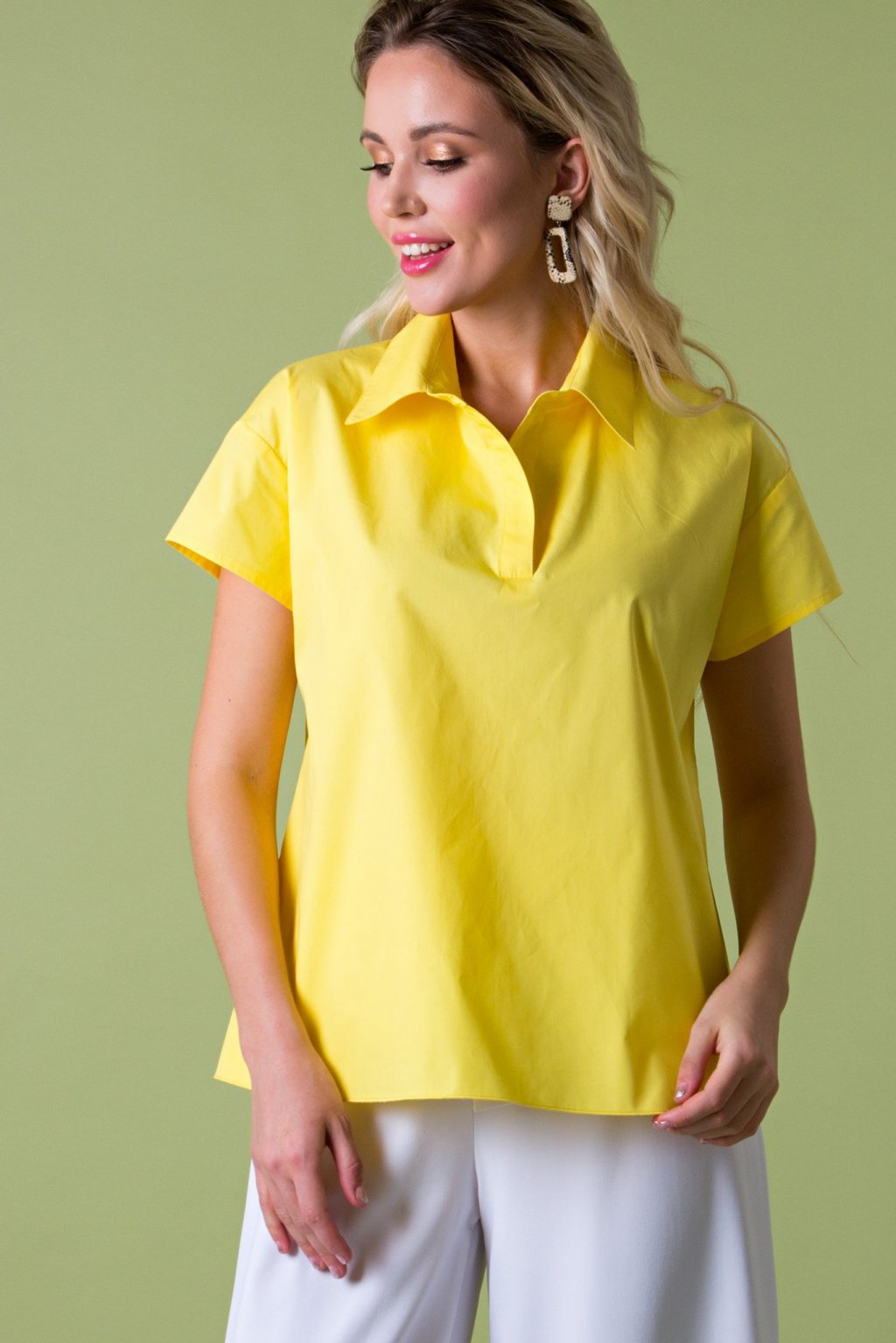Рубашка из хлопка желтая  (Б-95-4) - 1