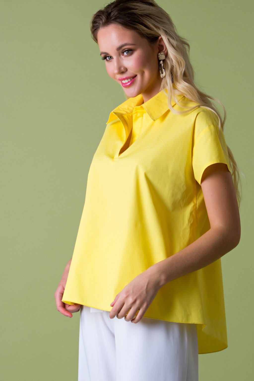 Рубашка из хлопка желтая  (Б-95-4) - 3