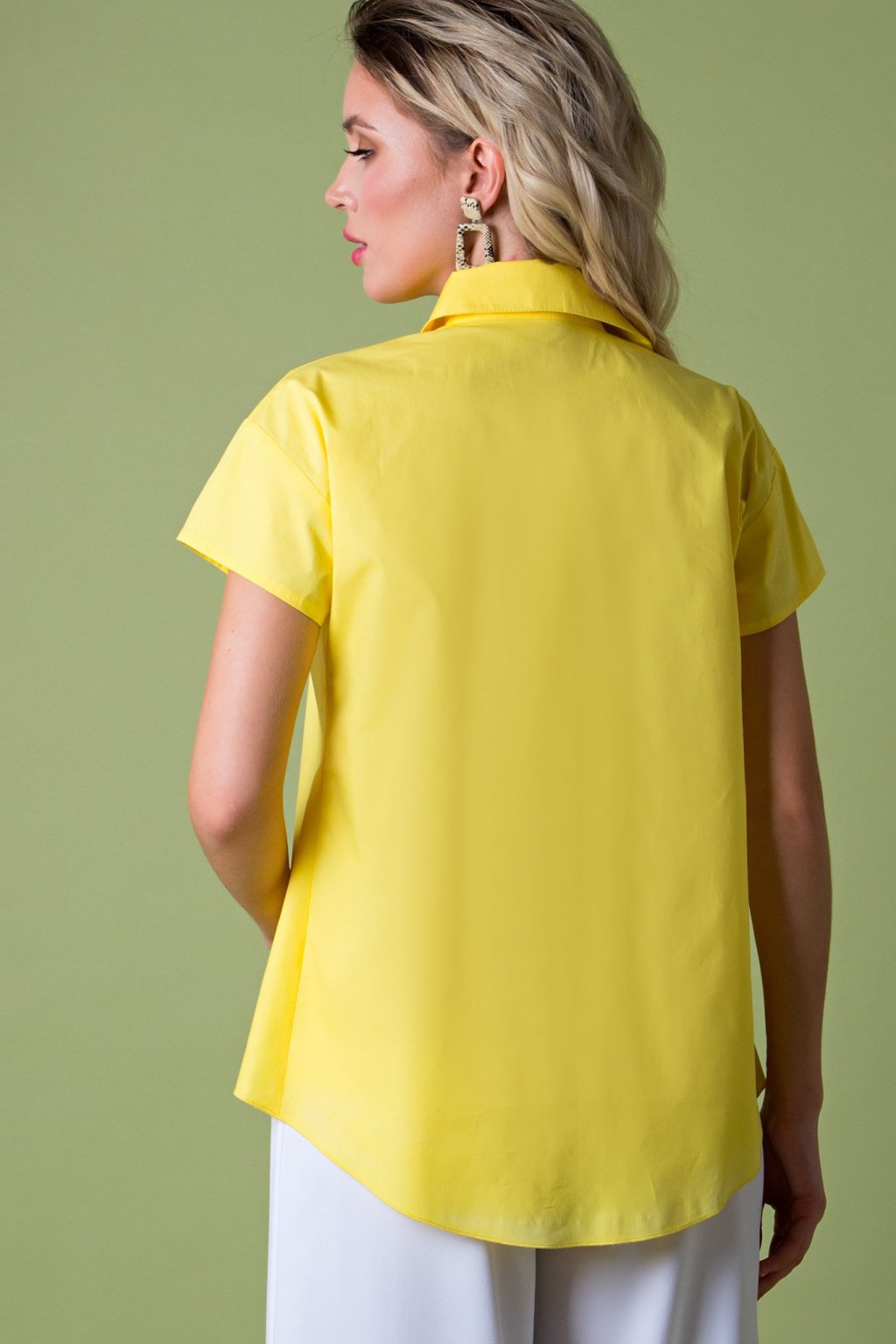 Рубашка из хлопка желтая  (Б-95-4) - 4