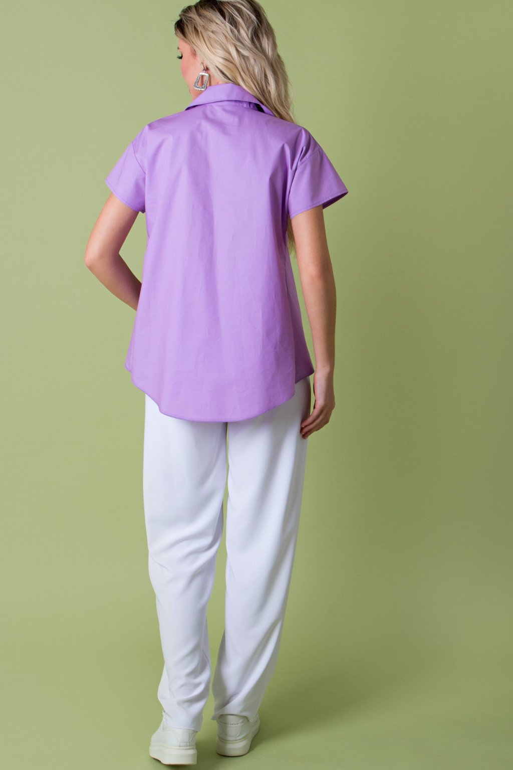 Рубашка из хлопка лиловая  (Б-95-5) - 5