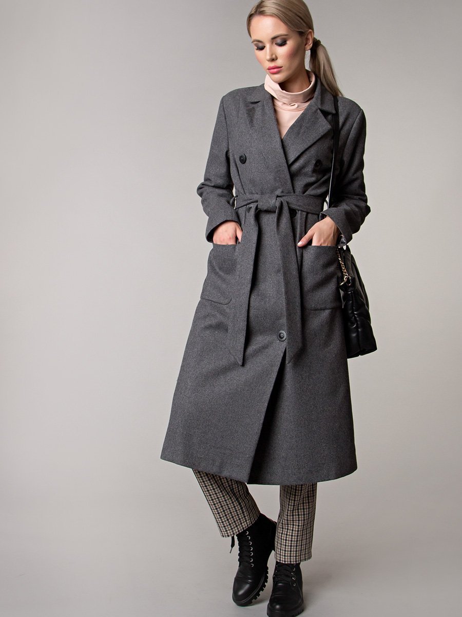 Пальто цвет темно-серый  (Пт-3-1) - 1