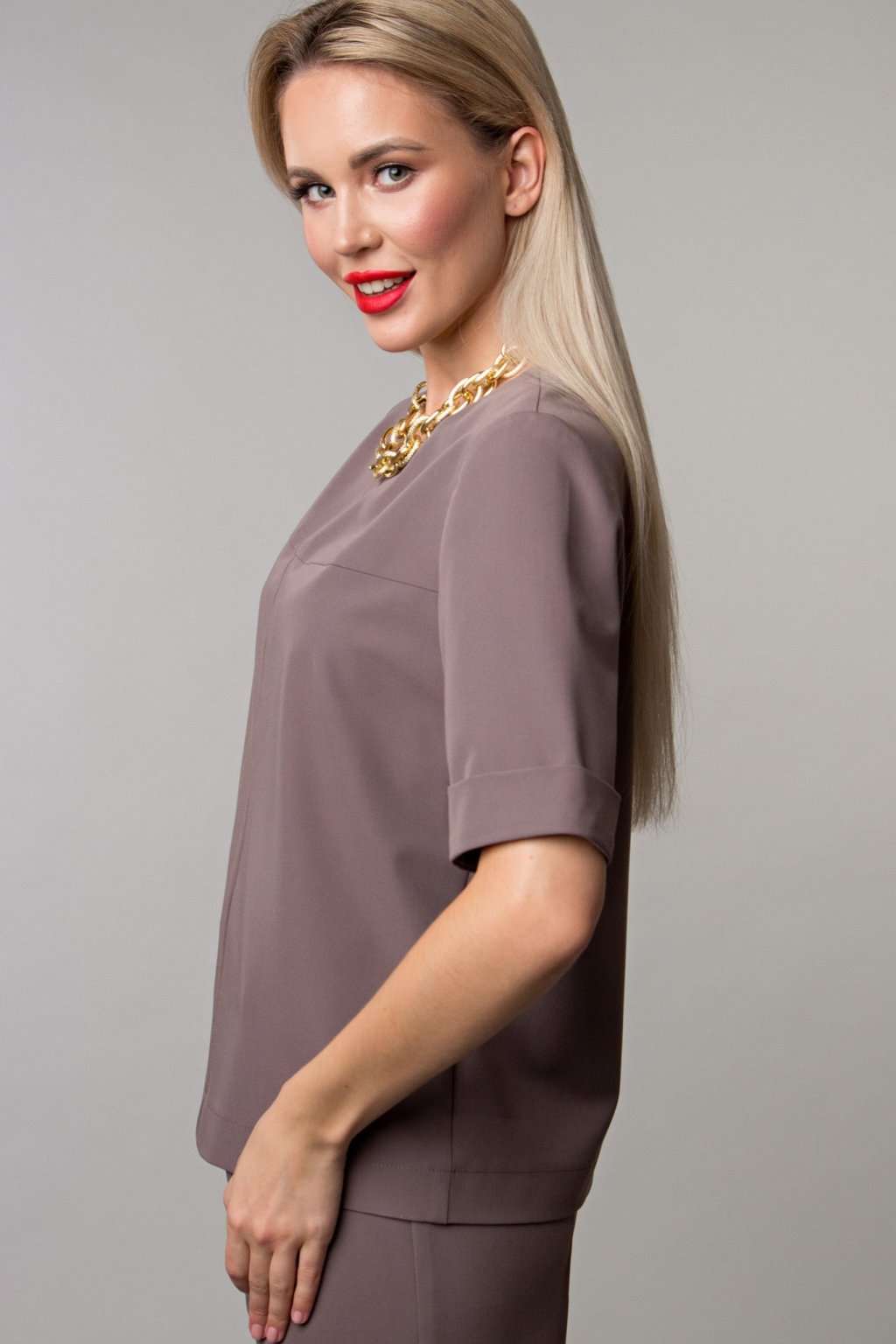 Блуза цвета капучино (Б-151-1) - 5