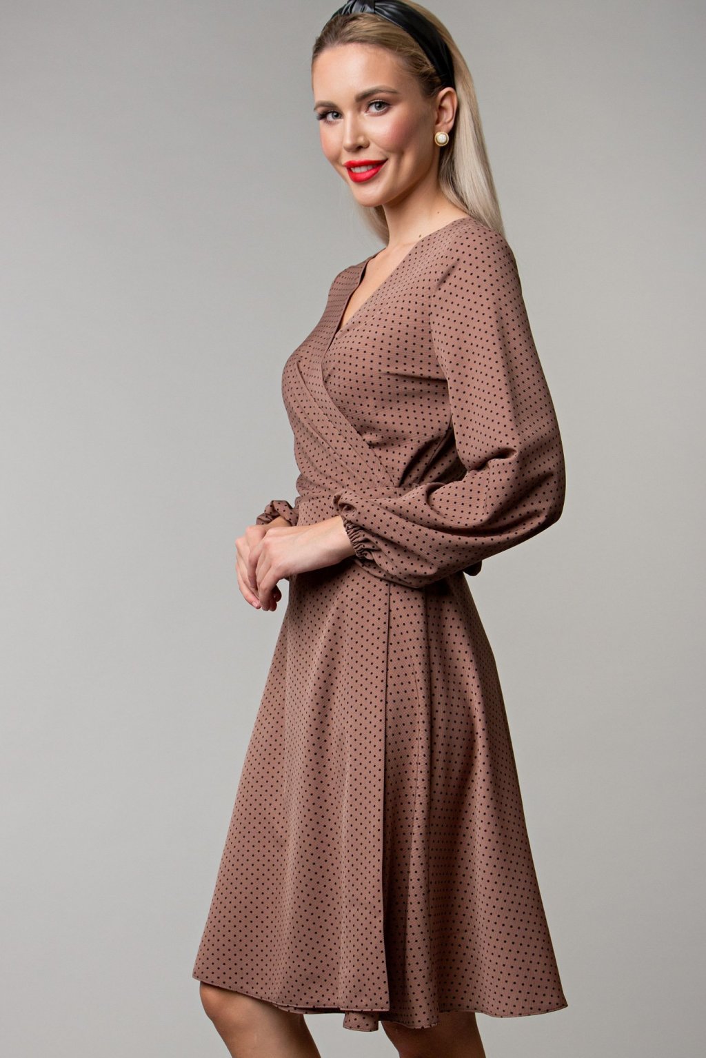 Платье Лаура горох цвет беж (П-236-2) - 3
