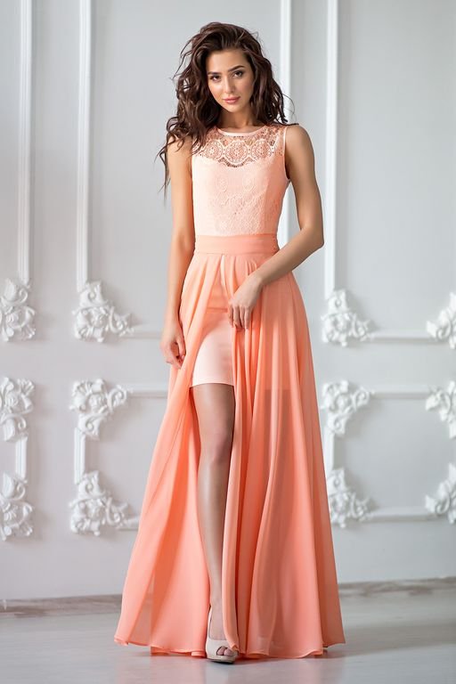 Платье-трансформер цвет персик (П-30-1) - 4