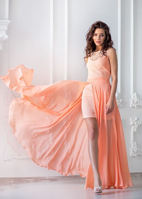 Платье-трансформер цвет персик (П-30-1) - 5