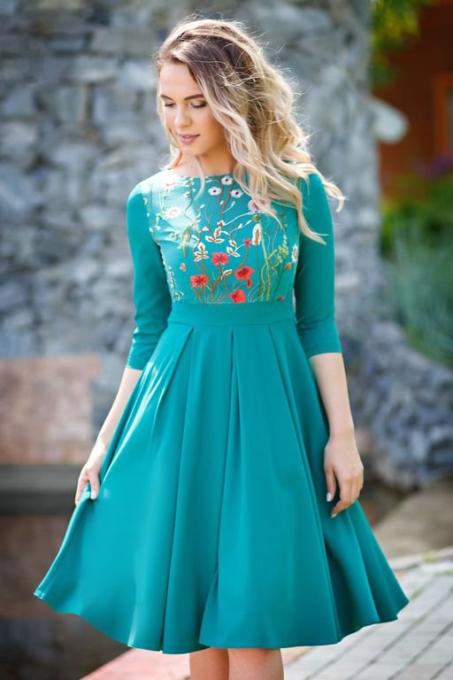 Платье Юлия цвет изумруд (П-88-9) - 2