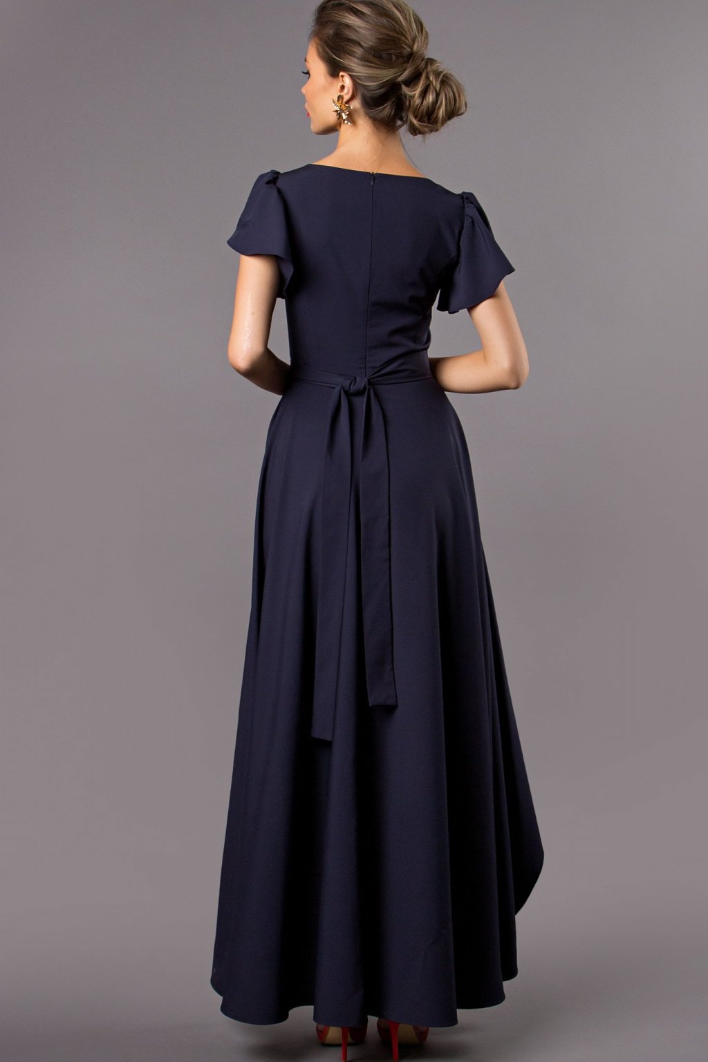 Платье Асимметрия цвет темно-синий  (П-50-6) - 4
